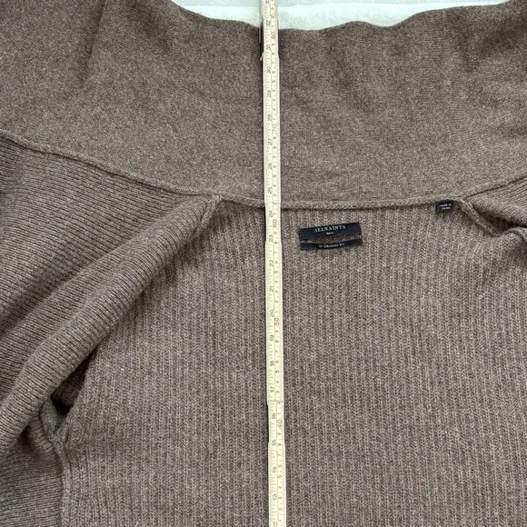 ALLSAINTS Lori Blanket Cardigan Oversized Wool Cashmere Asymmetrical Drape M/L - Picture 9 of 10